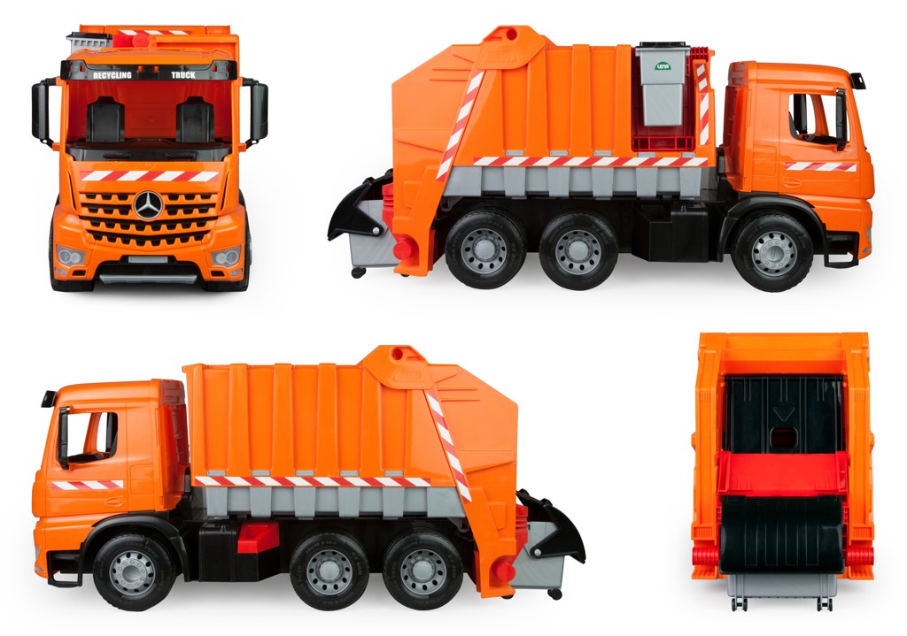 Lena Popelářské auto Mercedes Actros, oranžové 72 cm