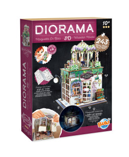 Buki Dřevěná 3D stavebnice Diorama Květinářství s LED osvětlením