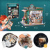 Buki Dřevěná 3D stavebnice Diorama Kavárna s LED osvětlením