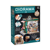 Buki Dřevěná 3D stavebnice Diorama Kavárna s LED osvětlením
