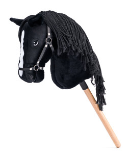 Faunica Hobby horse Cortez, černý kůň na tyči, provázková hříva
