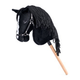 Faunica Hobby horse Cortez, černý kůň na tyči, provázková hříva