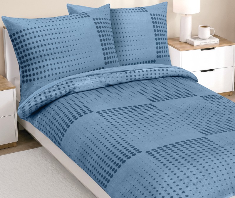 Bellatex Mikroflanelové povlečení, Modrý puntík - 140x200cm, 70x90cm