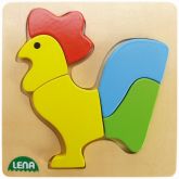 Dřevěné puzzle, kohout LENA 32062