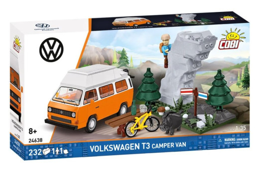 Cobi 24638 Volkswagen T3 Camper Van, 1:35, 232 kostek