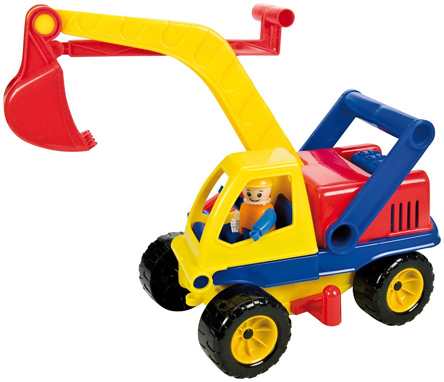 Lena 4151 - Plastový bagr, Barevný