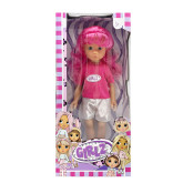 Alltoys panenka Bambolina, růžové vlasy, 35 cm