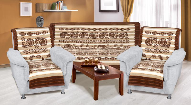 Bellatex Souprava Karmela PLUS 3+1+1 Béžový kašmír - 1x 150x200+2x 65x150 cm