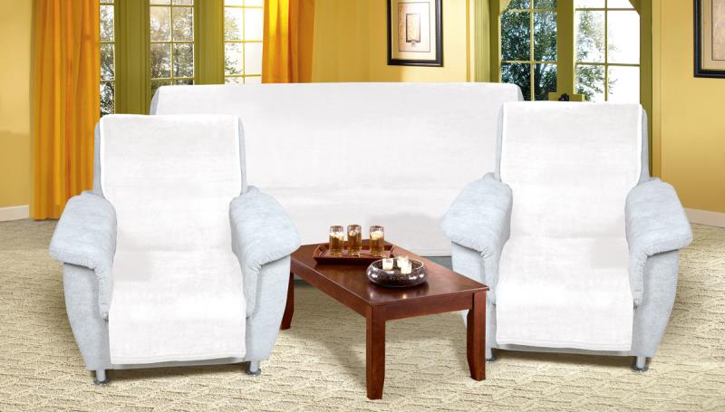 Bellatex Souprava Korall micro 3+1+1 Bílá - 1x150x200+2x65x150 cm