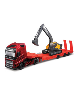 Bburago Kamion Volvo FH16 Globetrotter 750 XXL s bagrem Volvo EC220E, 1:43