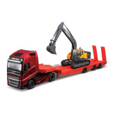 Bburago Kamion Volvo FH16 Globetrotter 750 XXL s bagrem Volvo EC220E, 1:43
