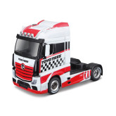 Bburago kamion Mercedes Benz Actros Gigaspace, červeno-bílá, 1:43