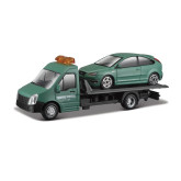 Bburago odtahové vozidlo Flatbed Transport a Ford Focus ST, 1:43