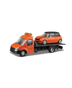 Bburago odtahové vozidlo Flatbed Transport a MINI COOPER S, 1:43