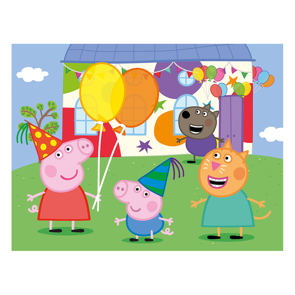Dino dřevěné kostky Peppa Pig, 12 kostek