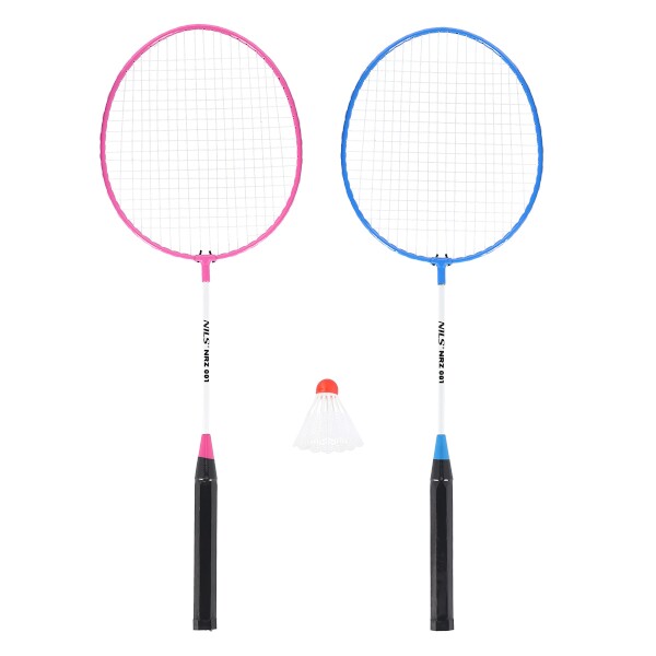 Badmintonový set NILS NRZ001, růžovo-modrý, nylonová letka