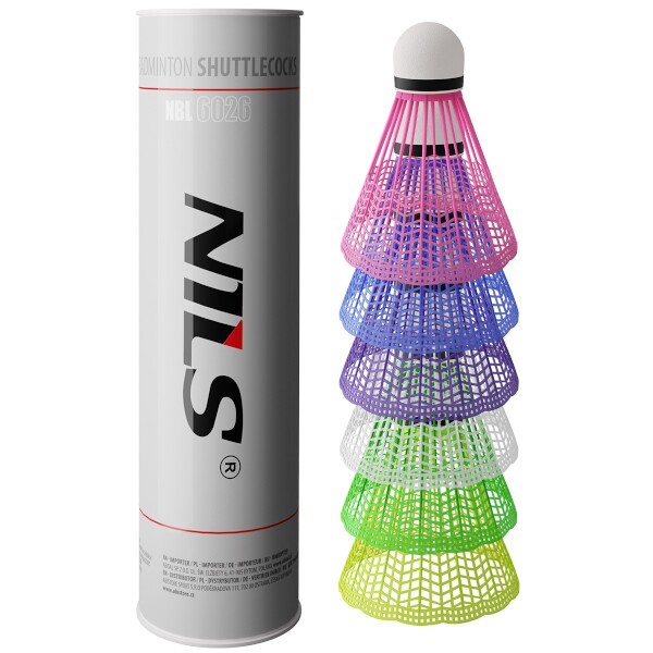 Badmintonové míčky NILS NBL6026 multicolor, sada 6 ks