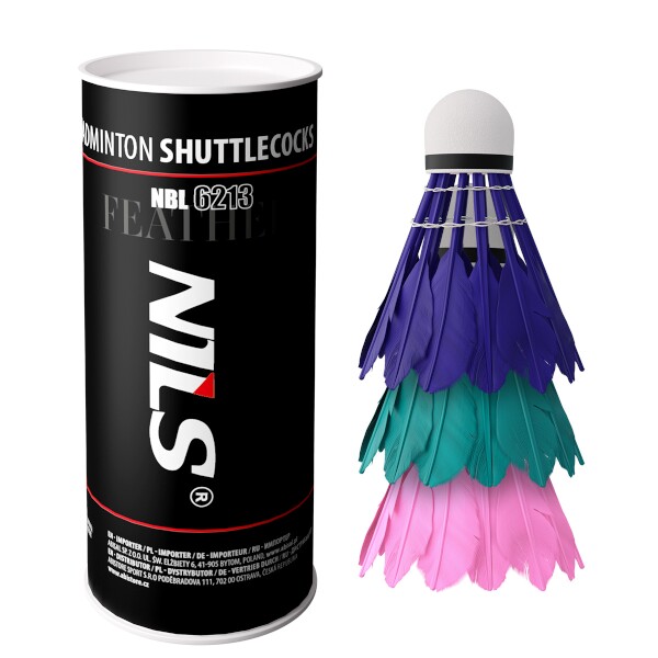 Badmintonové míčky z peří NILS NBL6213 multicolor, sada 3 ks