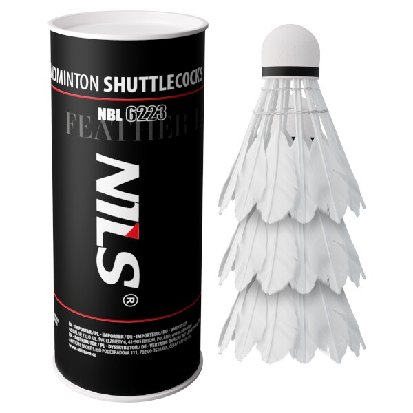 Badmintonové míčky z peří NILS NBL6223 s LED, sada 3 ks