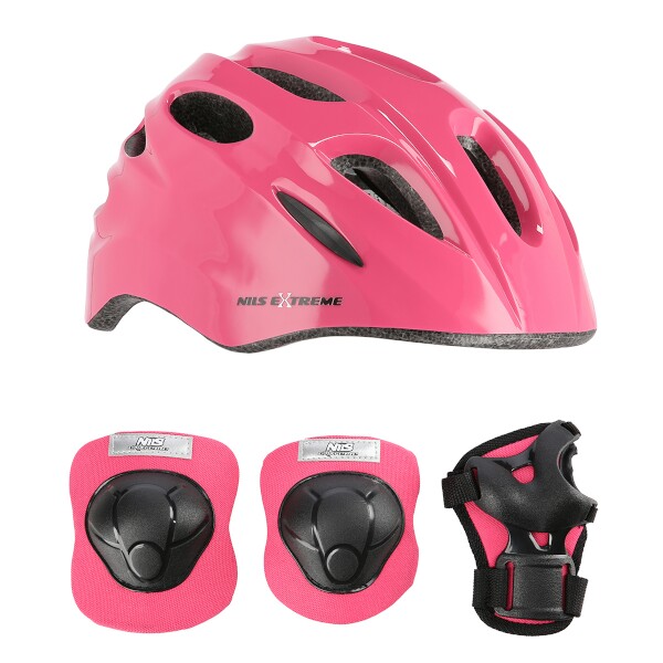 Helma s chrániči NILS Extreme MTW01+H210 růžová vel.XS