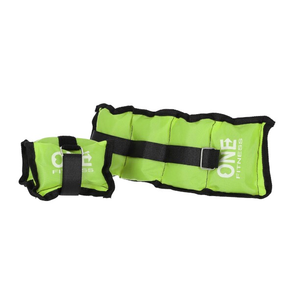Zátěže na zápěstí a kotníky ONE FITNESS WW01, 2 x 0,7 kg, zelené
