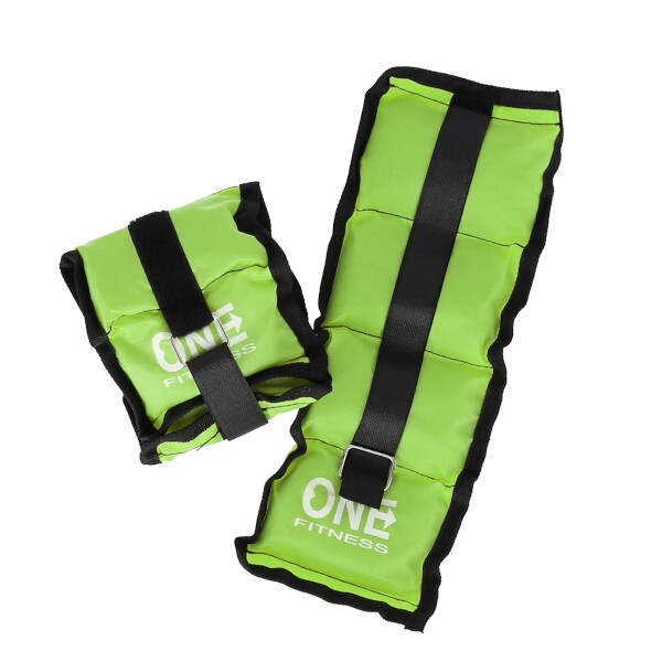 Zátěže na zápěstí a kotníky ONE FITNESS WW01, 2 x 0,7 kg, zelené
