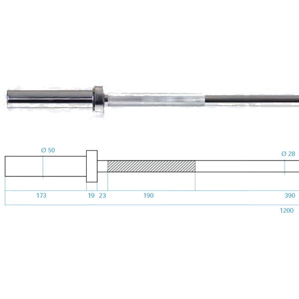 Olympijská osa HMS Premium GO160 120 x 5 cm