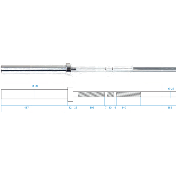 Olympijská osa HMS PREMIUM GO450 220 cm x 50 mm