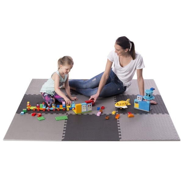 Ochranná puzzle podložka HMS Premium MP12, tmavě šedá, 180x180 cm