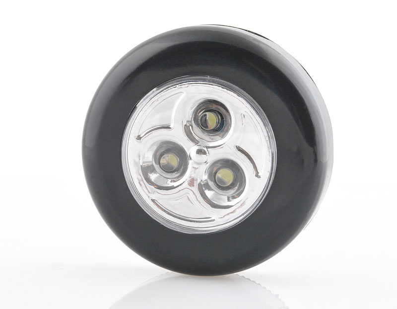 Samolepící lampička 3 LED, Černá