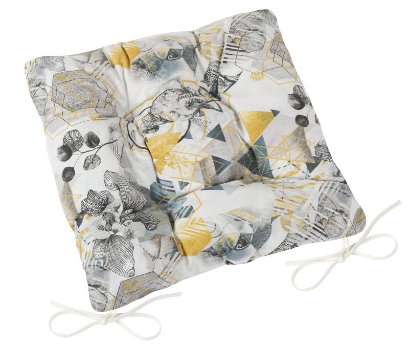 Bellatex Sedák EMA prošívaný Trojúhelníky šedé - 40x40 cm