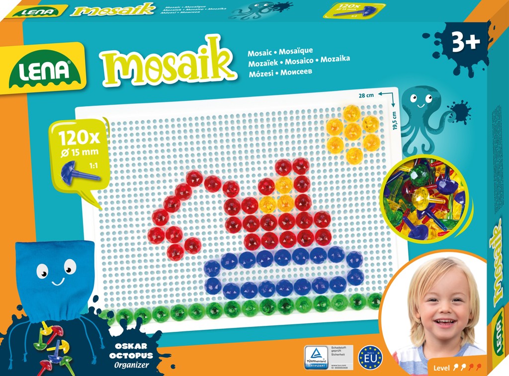 Lena Mozaika velká 120ks, klobouček krystal 15mm