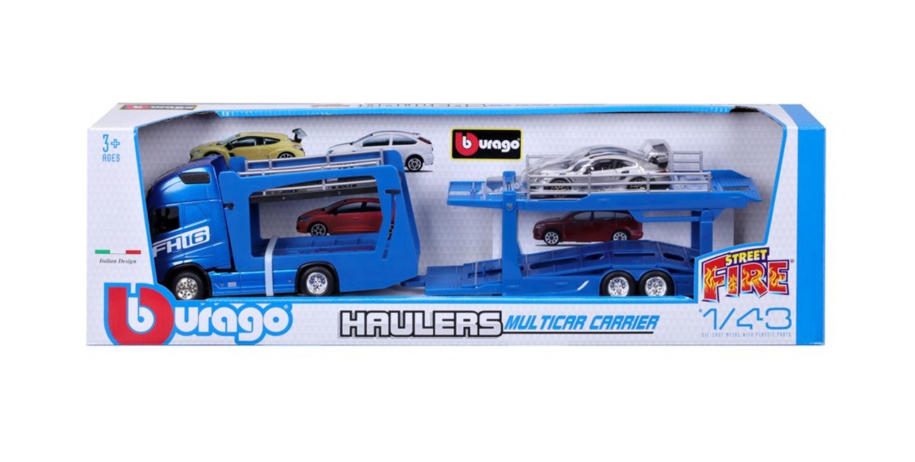Bburago kamion Volvo FH16 w a Porsche 911 GT2 RS 1:43