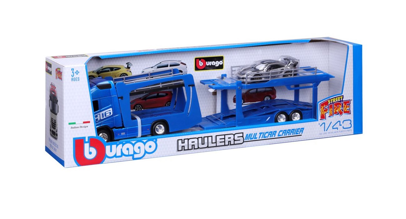 Bburago kamion Volvo FH16 w a Porsche 911 GT2 RS 1:43