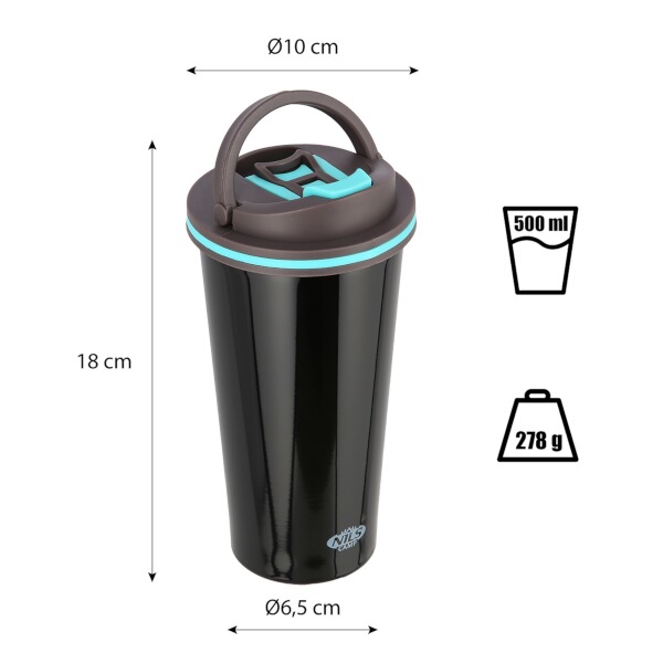 Termohrnek NILS Camp NCB18 černý, 500 ml.