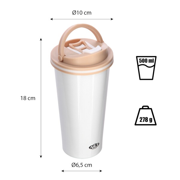 Termohrnek NILS Camp NCB18 bílý, 500 ml.