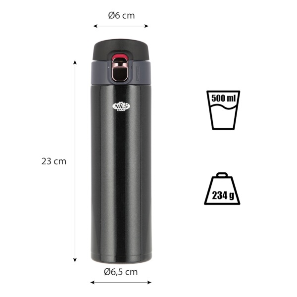 Termoska NILS Camp NCB28 černá, 500 ml.