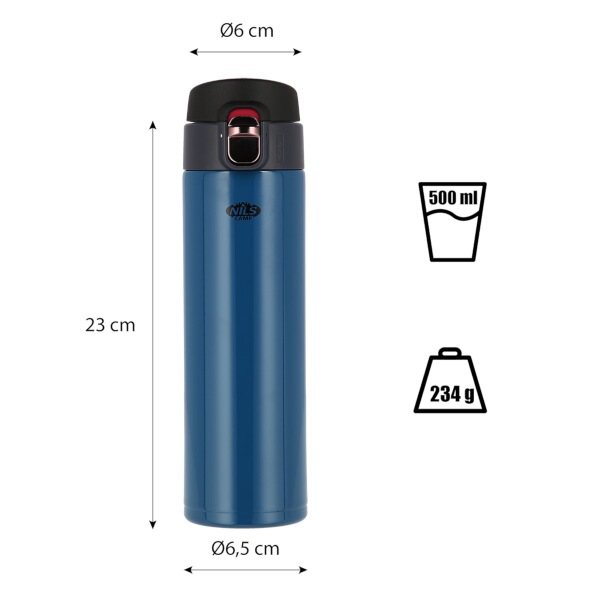 Termoska NILS Camp NCB28 modrá, 500 ml.