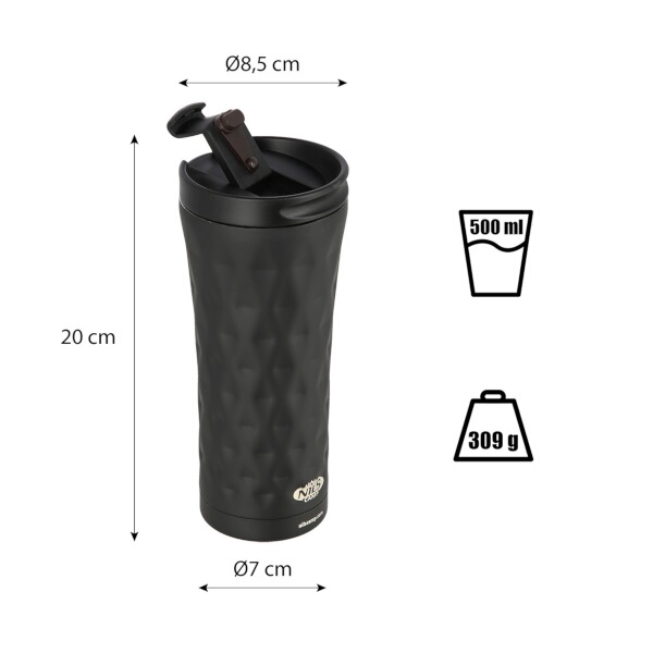 Termohrnek NILS Camp NCB44, černá, 500ml.