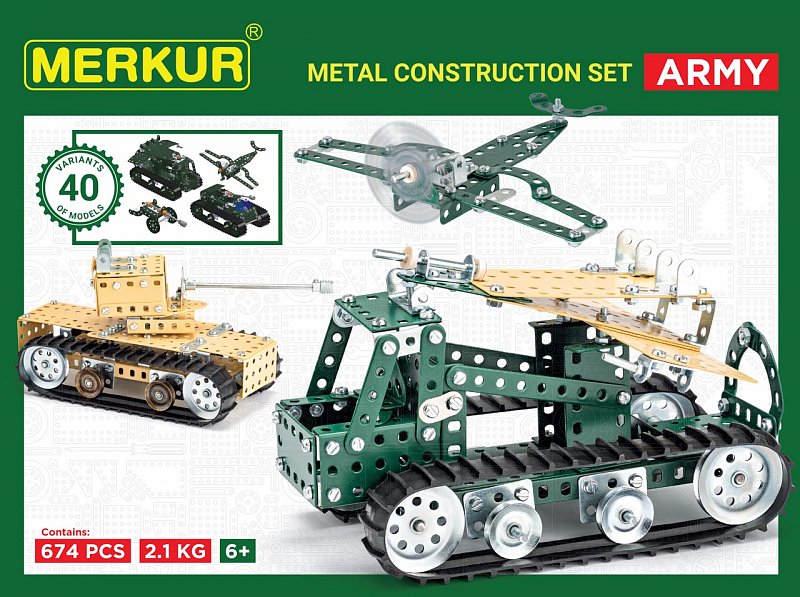 Merkur Army Set, 657 dílků, 40 modelů