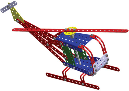 Merkur 013 Vrtulník, 222 dílů, 10 modelů