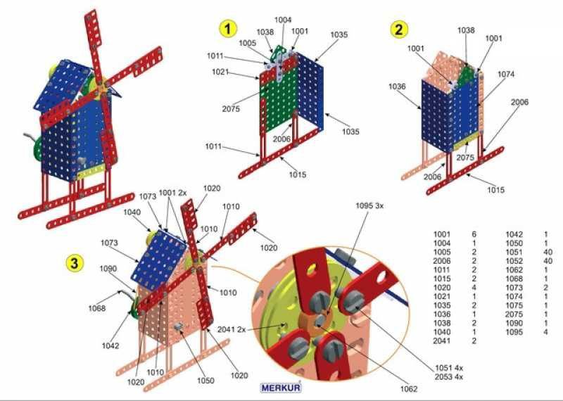 Merkur 3 stavebnice, 307 dílů, 30 modelů