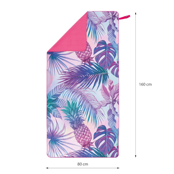 Ručník z mikrovlákna NILS Camp NCR14 ananas, 160x80 cm