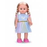 Dětská chodící panenka Eliška modré šaty, 41cm