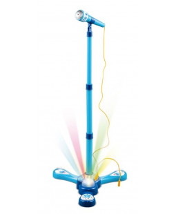 Dětský karaoke mikrofon se světelnými efekty a zvukem - modrý, 34cm