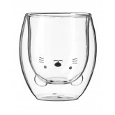 Dvoustěnná skleněná sklenice Kočka 260ml.