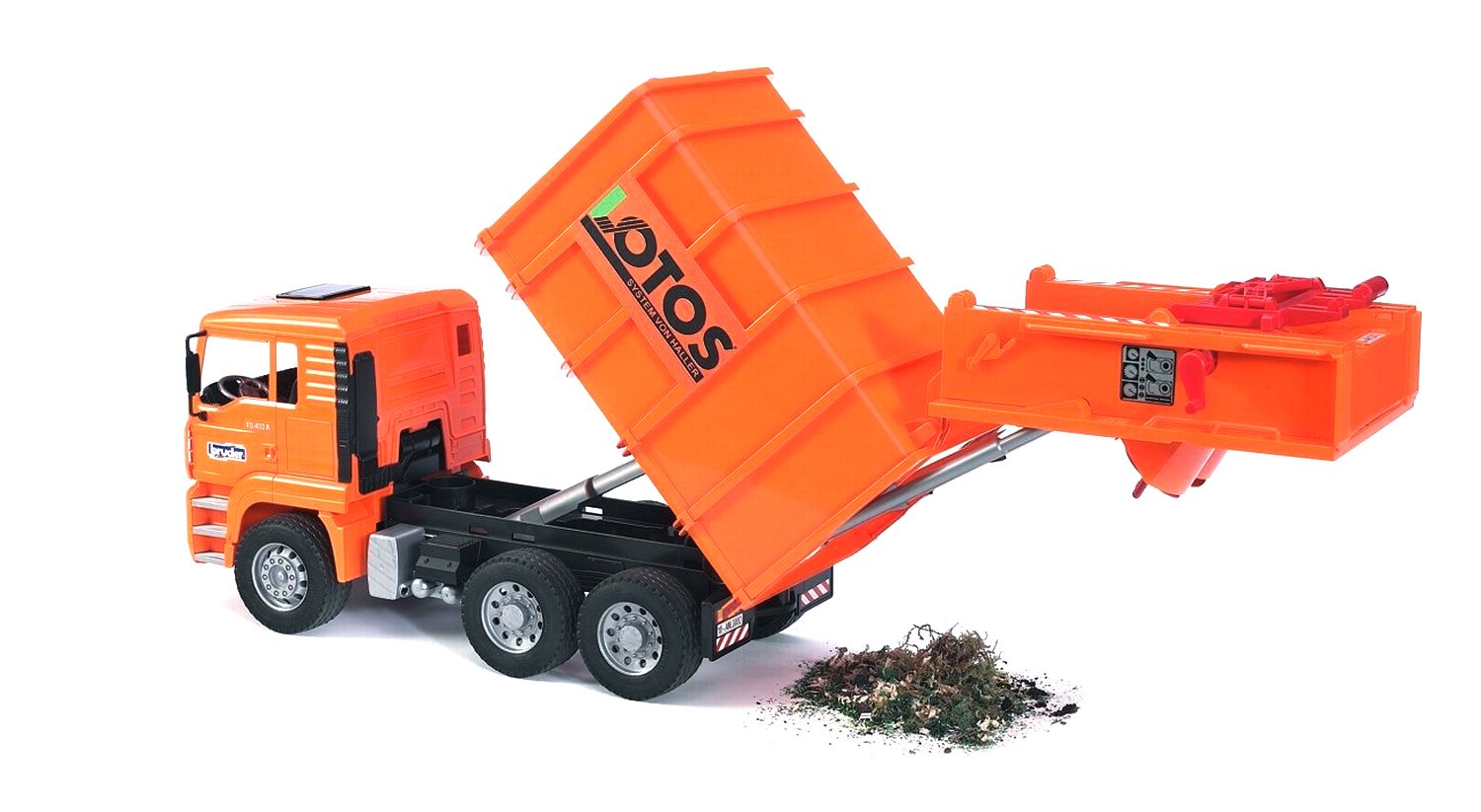 Bruder 2762 Popelářské auto MAN TGA oranžové