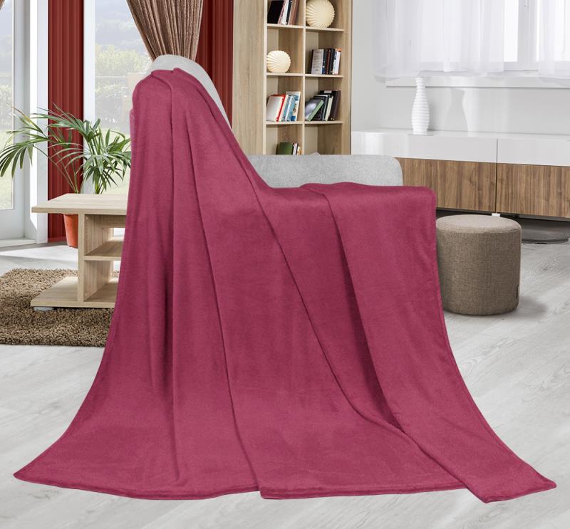 Bellatex Přikrývka Kemping PLUS Uni jahodová - 150x200 cm