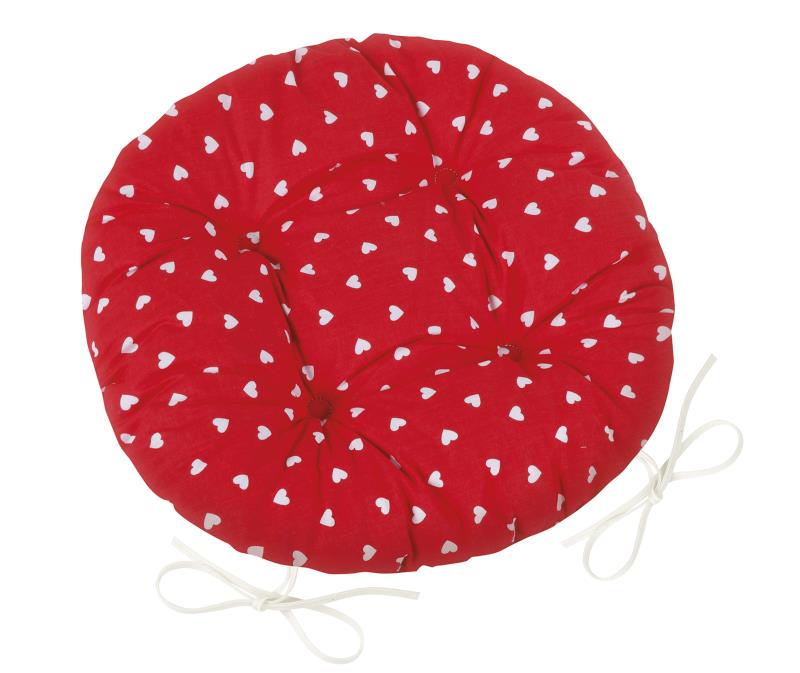 Bellatex Sedák Adéla prošívaný kulatý, srdíčka - průměr 40 cm