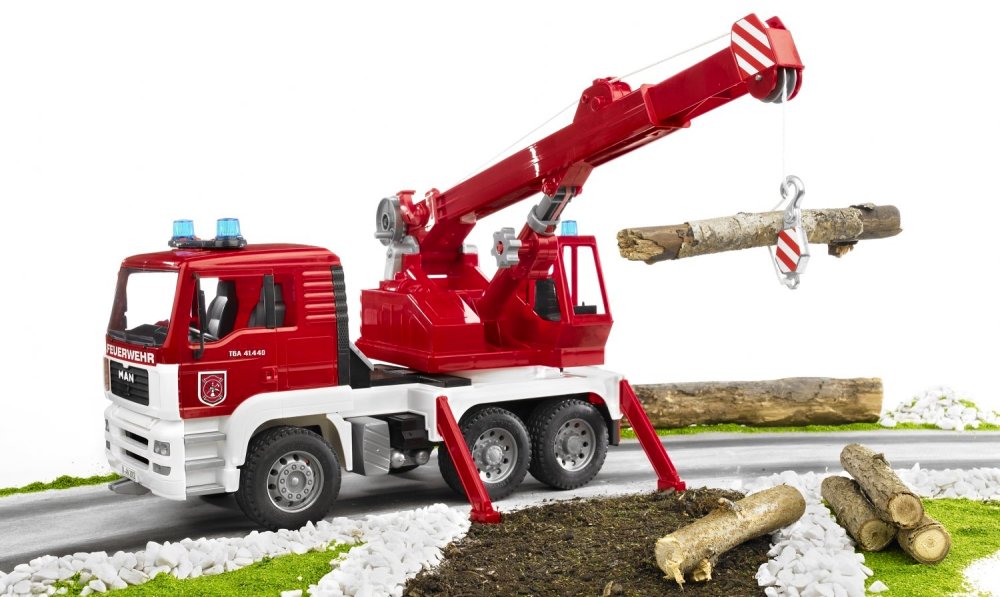 Bruder 2770 Hasičské auto MAN jeřáb